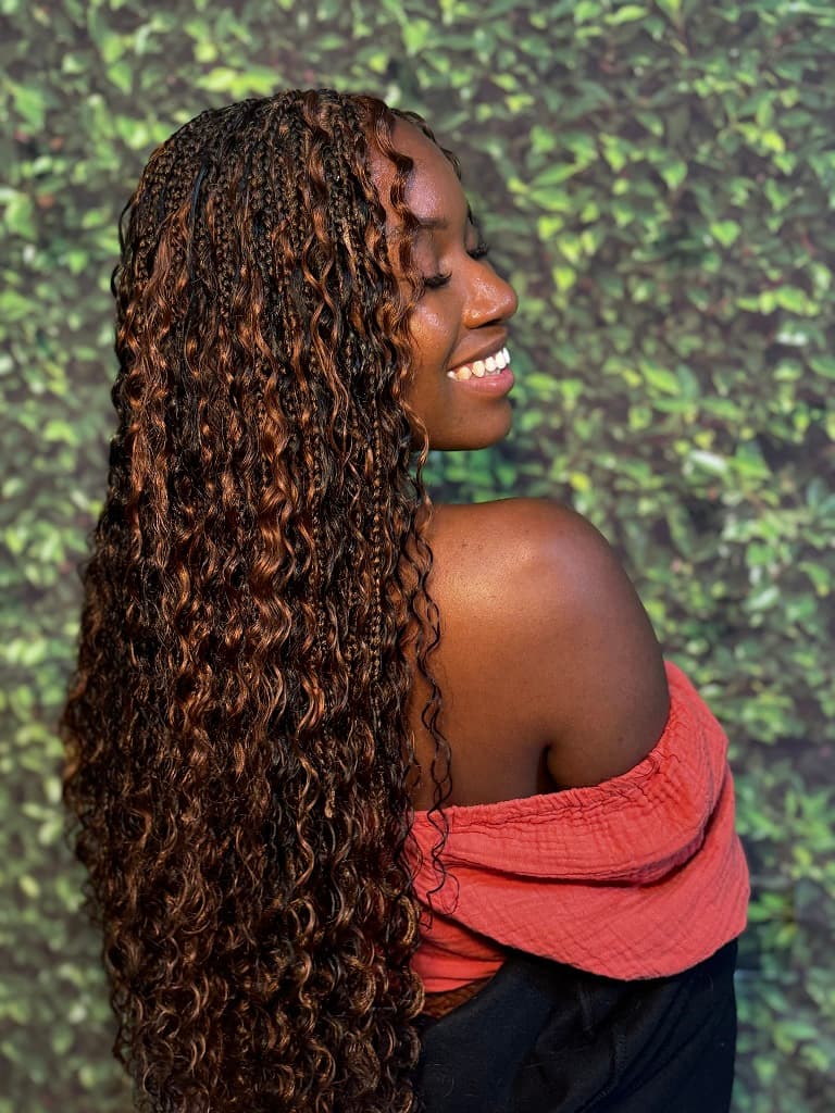 Braiding Hair at Kim Beauty, Arusha