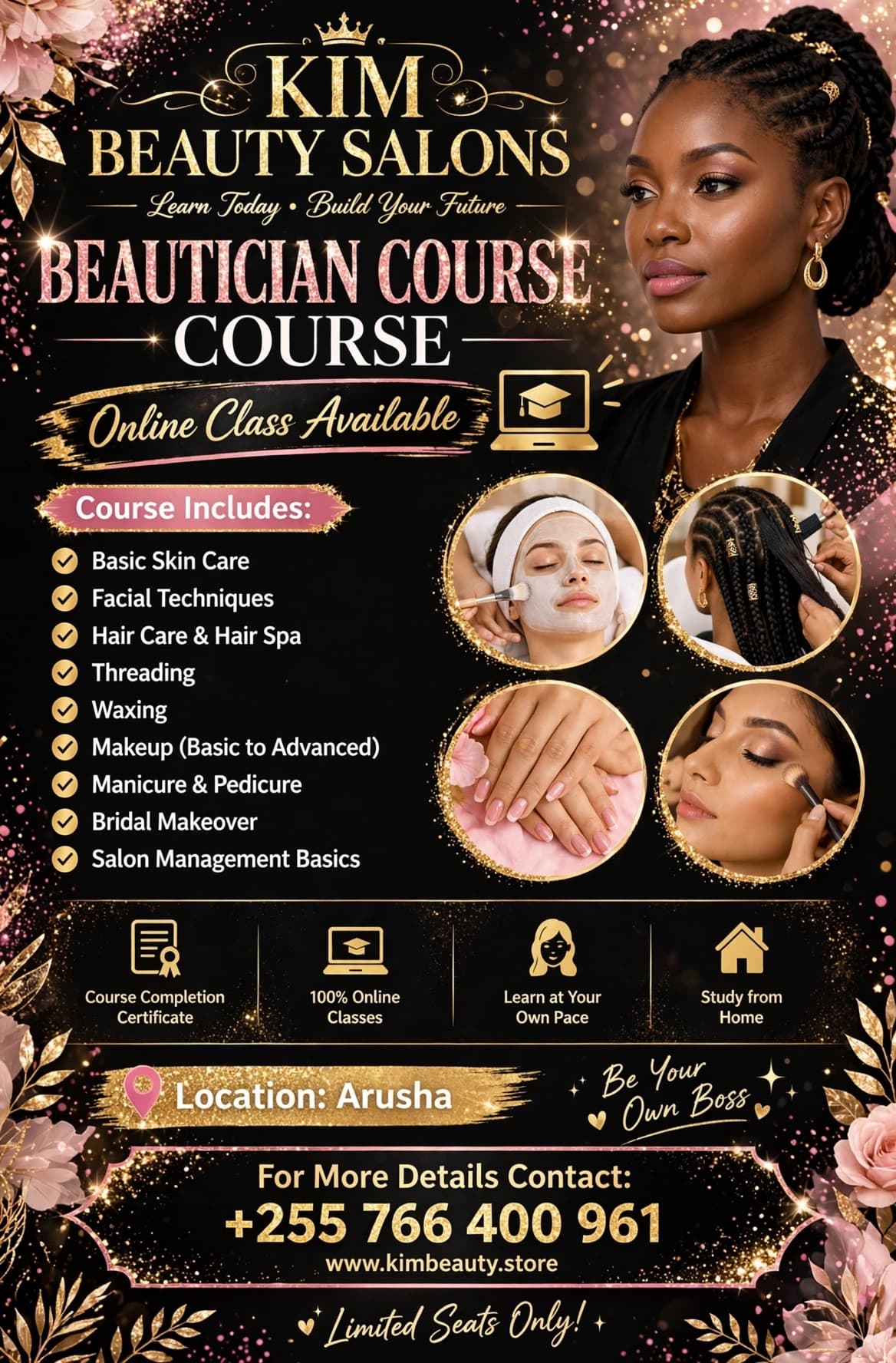 Online Beautician Course — Kim Beauty Academy at Kim Beauty Arusha